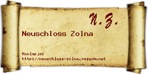 Neuschloss Zolna névjegykártya
